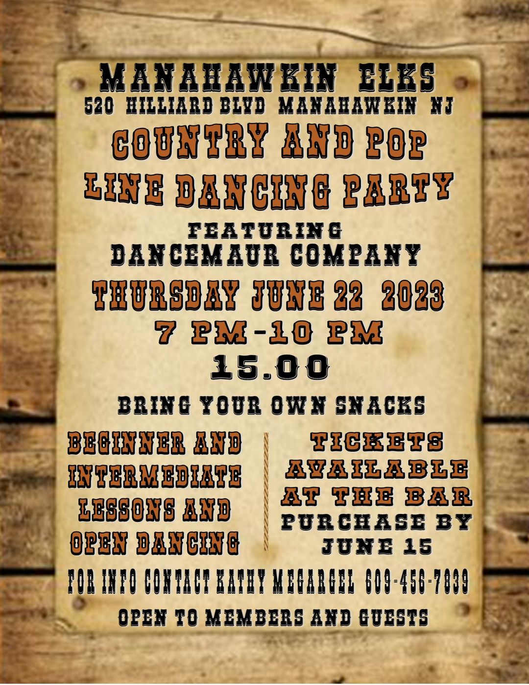 Country and Pop Line Dancing Party June 2023